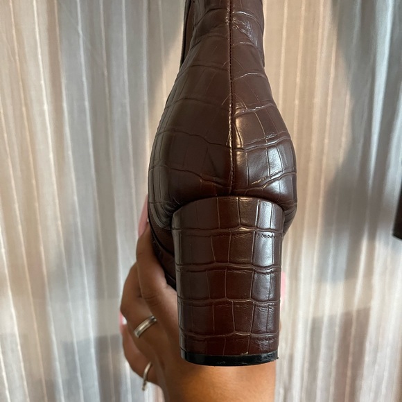 Square Toe Block Heel Knee-High Boot - Picture 6 of 7